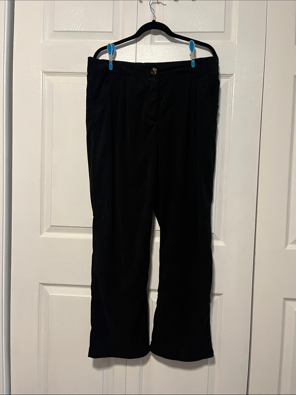 HALARA Womens Black Corduroy Straight Leg Pants